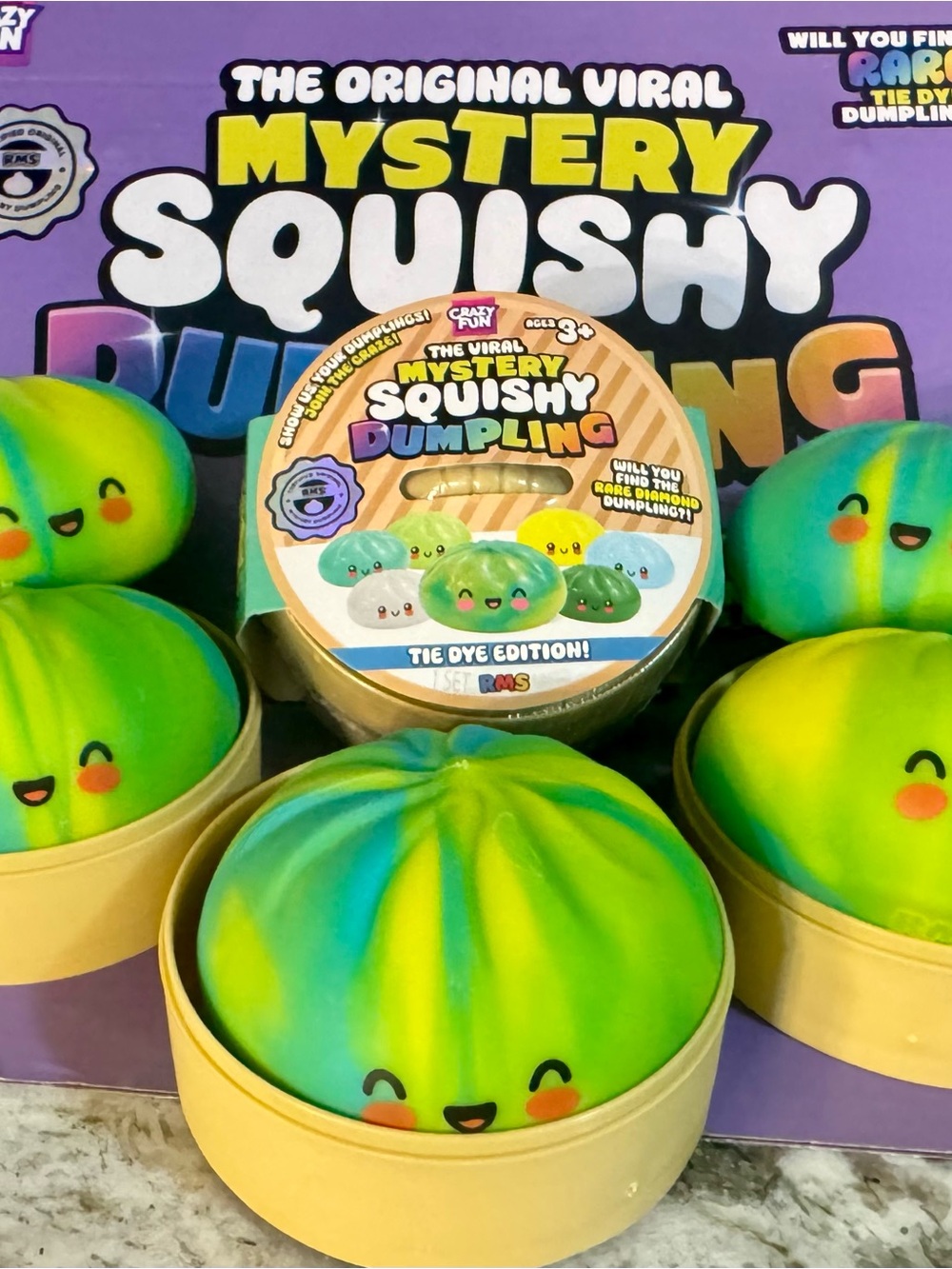 RARE TIE DYE DUMPLING - RMS ORIGINAL VIRAL SQUISHY DUMPLING (set of 2)